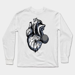 Nailed Through the Heart (Black and White) Long Sleeve T-Shirt